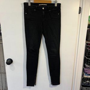 Vince Calgary Black Skinny Jeans Denim Ankle Zip Size 26